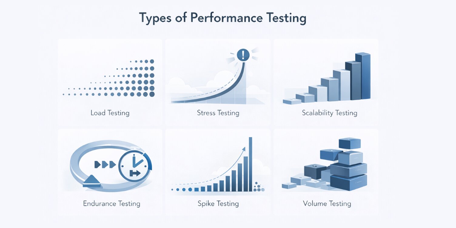 a snapshot of Types of performance testing